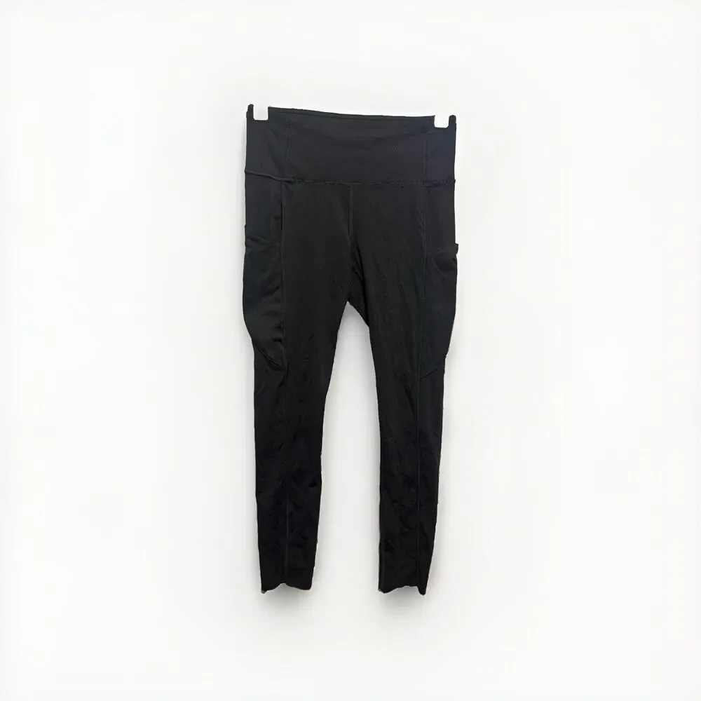 Lululemon Fast & Free 7/8 Tight II 25” Black Nulux Leggings Womens 6 Pockets